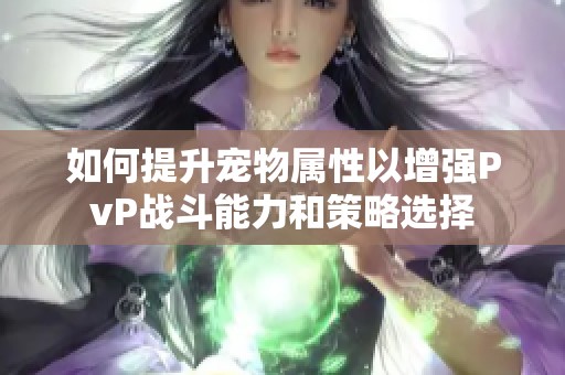 如何提升宠物属性以增强PvP战斗能力和策略选择