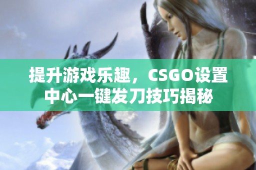 提升游戏乐趣，CSGO设置中心一键发刀技巧揭秘