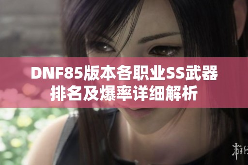 DNF85版本各职业SS武器排名及爆率详细解析