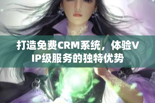 打造免费CRM系统，体验VIP级服务的独特优势