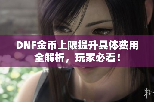 DNF金币上限提升具体费用全解析，玩家必看！