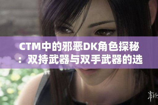 CTM中的邪恶DK角色探秘：双持武器与双手武器的选择分析