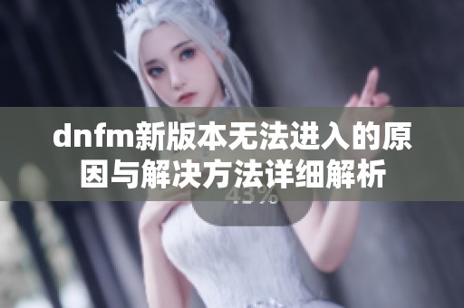 dnfm新版本无法进入的原因与解决方法详细解析