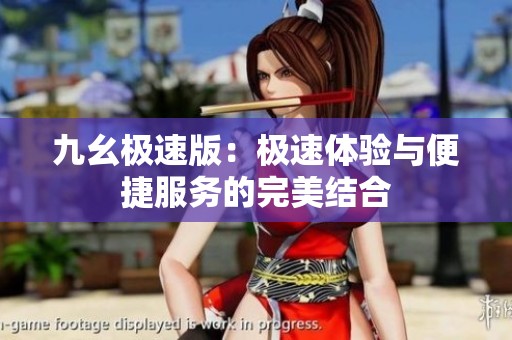 九幺极速版：极速体验与便捷服务的完美结合