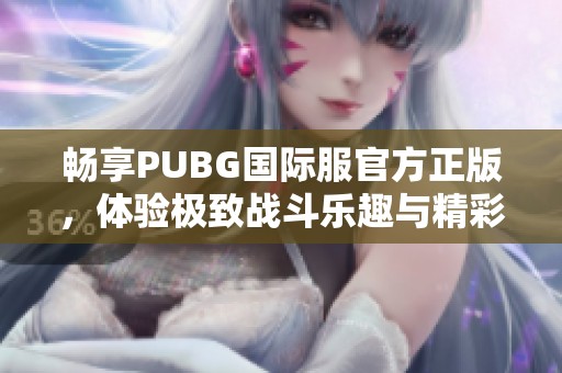 畅享PUBG国际服官方正版，体验极致战斗乐趣与精彩玩法