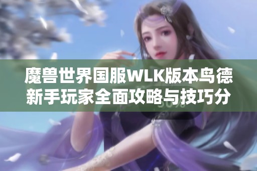 魔兽世界国服WLK版本鸟德新手玩家全面攻略与技巧分享