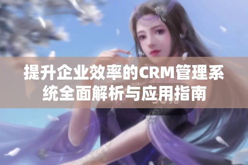 提升企业效率的CRM管理系统全面解析与应用指南