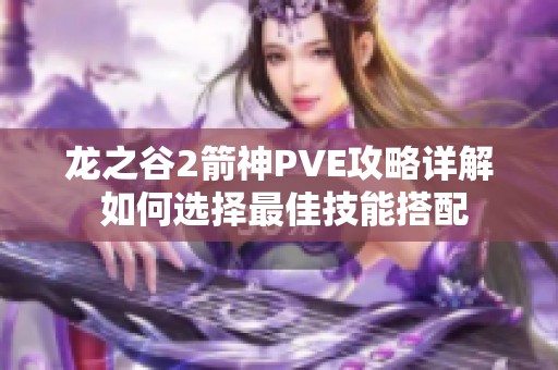 龙之谷2箭神PVE攻略详解 如何选择最佳技能搭配