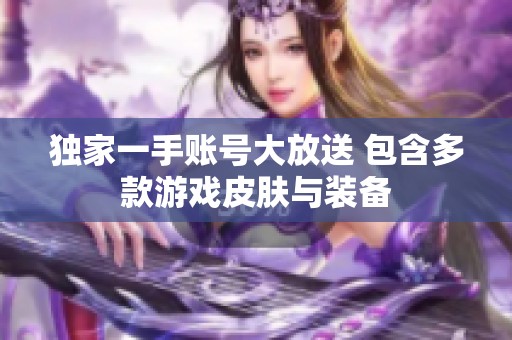 独家一手账号大放送 包含多款游戏皮肤与装备