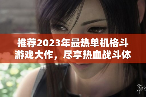 推荐2023年最热单机格斗游戏大作，尽享热血战斗体验