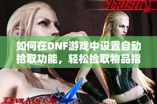 如何在DNF游戏中设置自动拾取功能，轻松捡取物品指南