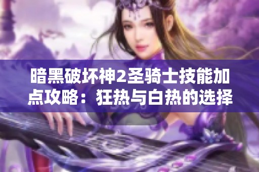 暗黑破坏神2圣骑士技能加点攻略：狂热与白热的选择分析