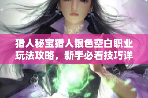猎人秘宝猎人银色空白职业玩法攻略，新手必看技巧详解