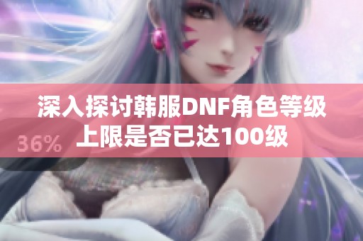 深入探讨韩服DNF角色等级上限是否已达100级