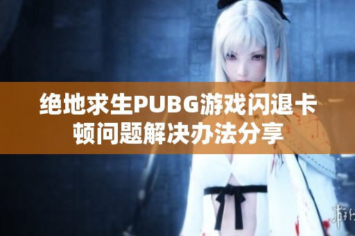 绝地求生PUBG游戏闪退卡顿问题解决办法分享