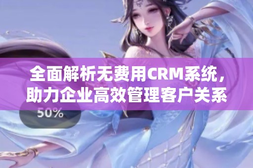 全面解析无费用CRM系统，助力企业高效管理客户关系