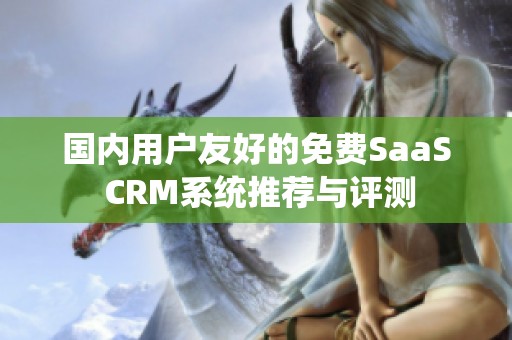 国内用户友好的免费SaaS CRM系统推荐与评测