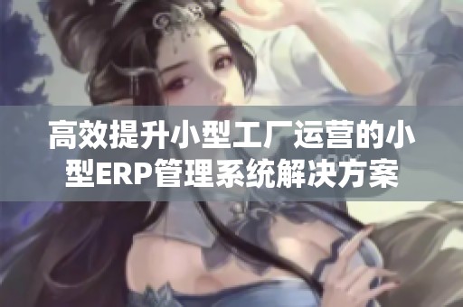 高效提升小型工厂运营的小型ERP管理系统解决方案
