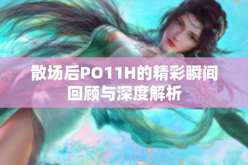 散场后PO11H的精彩瞬间回顾与深度解析