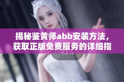 揭秘鉴黄师abb安装方法，获取正版免费服务的详细指南