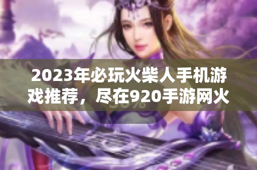 2023年必玩火柴人手机游戏推荐，尽在920手游网火柴游戏排行榜上等你体验