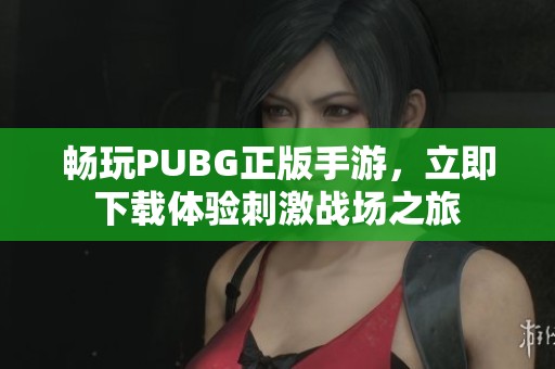 畅玩PUBG正版手游，立即下载体验刺激战场之旅