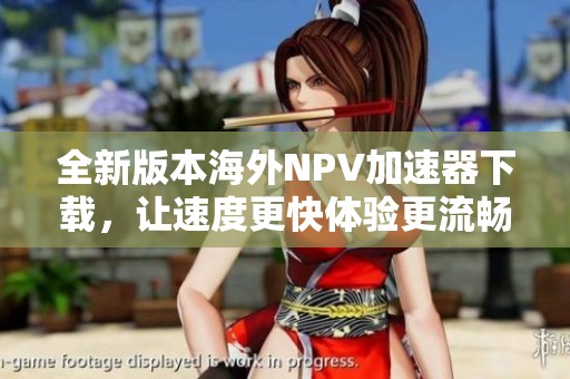 全新版本海外NPV加速器下载，让速度更快体验更流畅