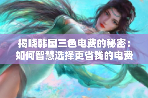 揭晓韩国三色电费的秘密：如何智慧选择更省钱的电费方案