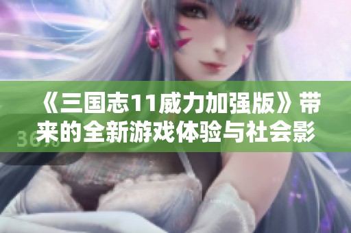 《三国志11威力加强版》带来的全新游戏体验与社会影响分析