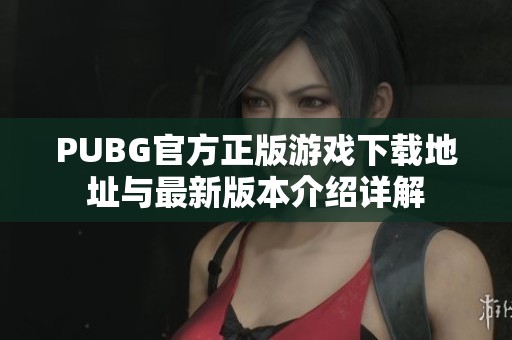 PUBG官方正版游戏下载地址与最新版本介绍详解