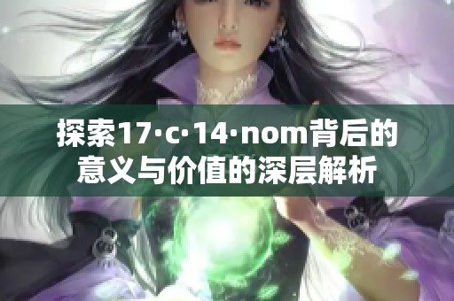 探索17·c·14·nom背后的意义与价值的深层解析