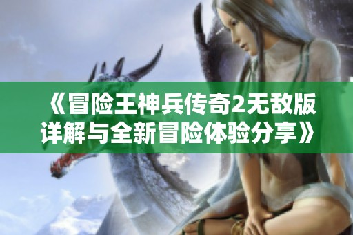 《冒险王神兵传奇2无敌版详解与全新冒险体验分享》