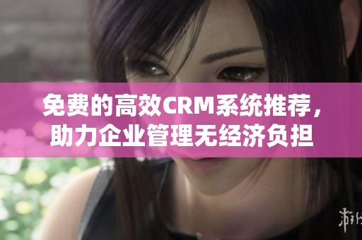 免费的高效CRM系统推荐，助力企业管理无经济负担