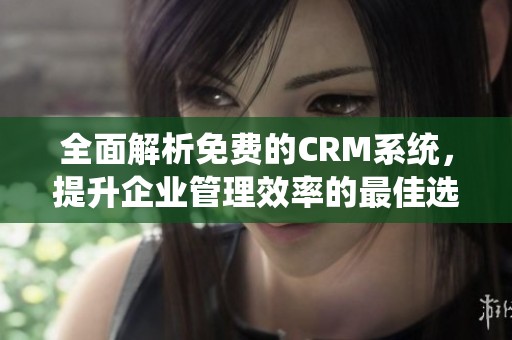 全面解析免费的CRM系统，提升企业管理效率的最佳选择推荐