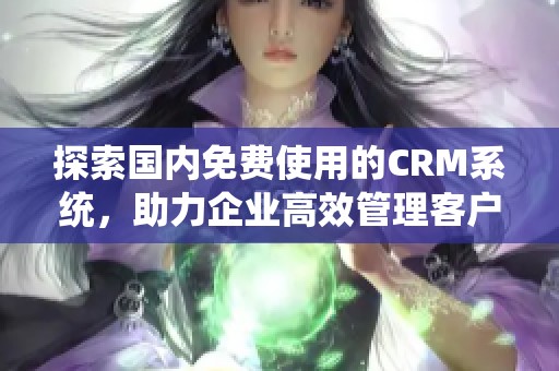 探索国内免费使用的CRM系统，助力企业高效管理客户资源