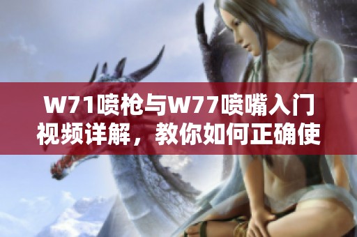 W71喷枪与W77喷嘴入门视频详解，教你如何正确使用和维护喷涂设备