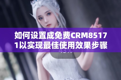 如何设置成免费CRM85171以实现最佳使用效果步骤详解